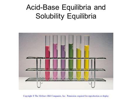 Acid-Base Equilibria and Solubility Equilibria