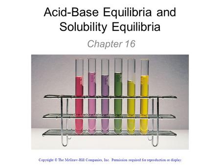 Acid-Base Equilibria and Solubility Equilibria