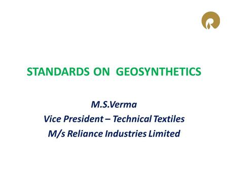 STANDARDS ON GEOSYNTHETICS