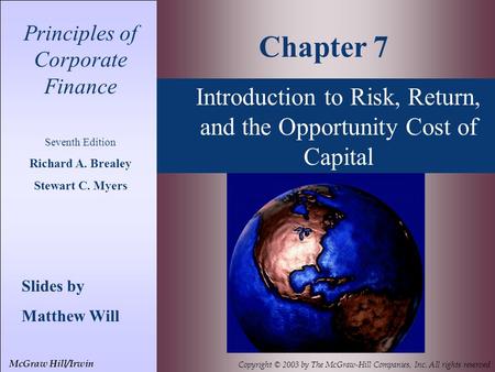 Principles of Corporate Finance