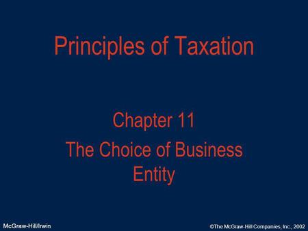 Principles of Taxation