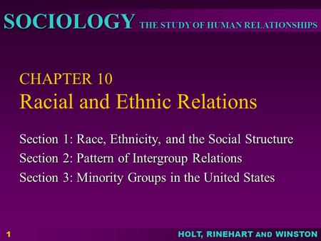 CHAPTER 10 Racial and Ethnic Relations