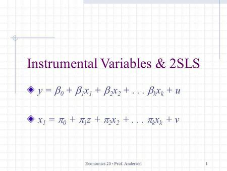 Economics 20 - Prof. Anderson