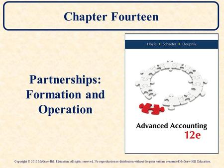 Partnerships: Formation and Operation