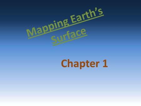 Mapping Earth’s Surface