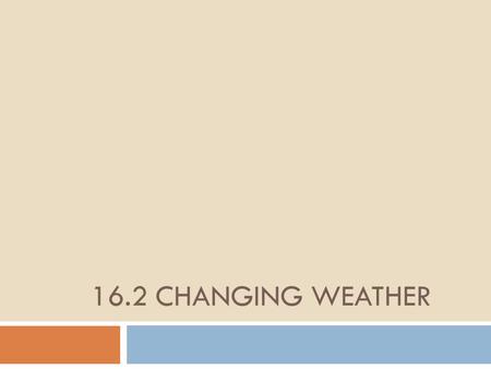 16.2 Changing weather.