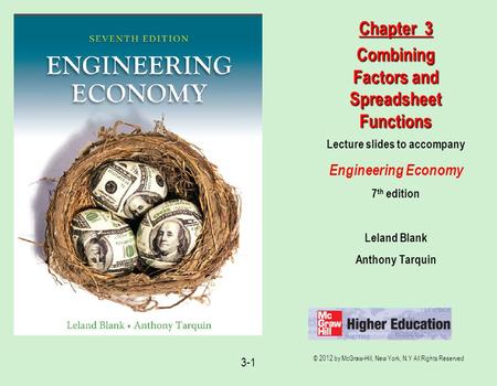 Chapter 3 Combining Factors and Spreadsheet Functions