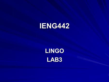 IENG442 LINGO LAB3.