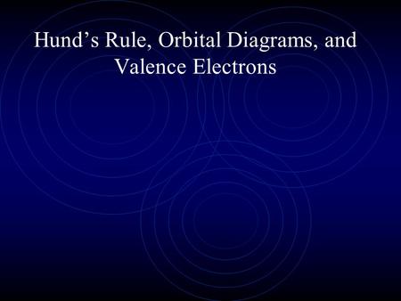 Hund’s Rule, Orbital Diagrams, and Valence Electrons