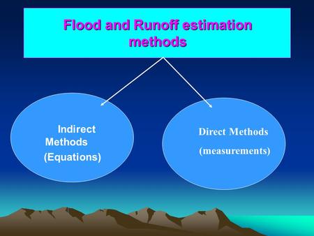 Flood and Runoff estimation methods