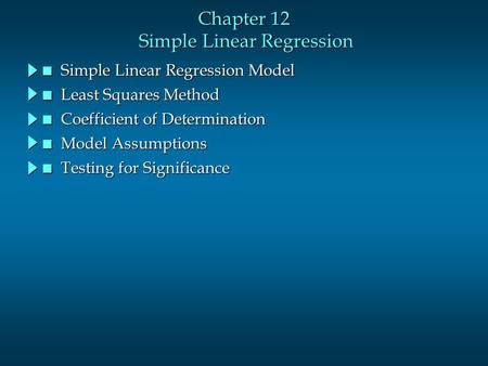 Chapter 12 Simple Linear Regression