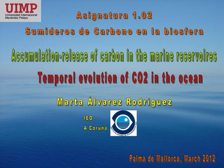 - Perspectivas actuales en el estudio de la evolución del CO2 en la superficie del océano => case studies - Perspectivas actuales en el estudio de la.