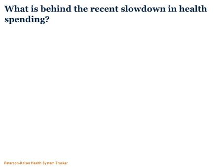 Peterson-Kaiser Health System Tracker What is behind the recent slowdown in health spending?