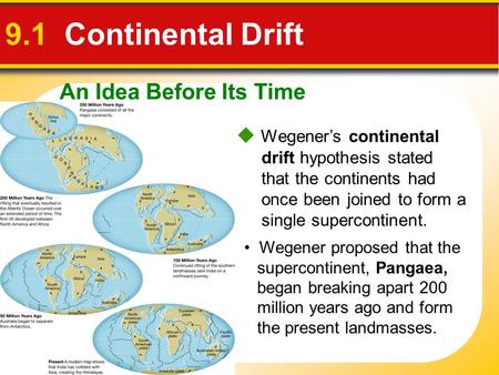 9.1 Continental Drift An Idea Before Its Time