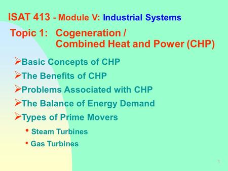 ISAT Module V: Industrial Systems