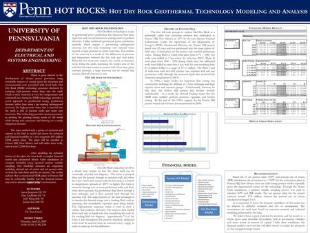 UNIVERSITY OF PENNSYLVANIA DEPARTMENT OF ELECTRICAL AND SYSTEMS ENGINEERING ABSTRACT There is great interest in the development of electric power generation.