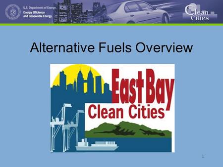 1 Alternative Fuels Overview. U.S. Energy Consumption Source: Annual Energy Outlook 2006, Energy Information Administration.