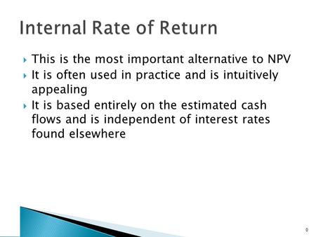 IRR – Definition and Decision Rule