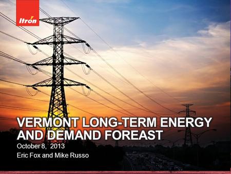 October 8, 2013 Eric Fox and Mike Russo. AGENDA »Recent Sales and Customer Trends »Preliminary State Sales and Demand Forecast »Building a No DSM Forecast.