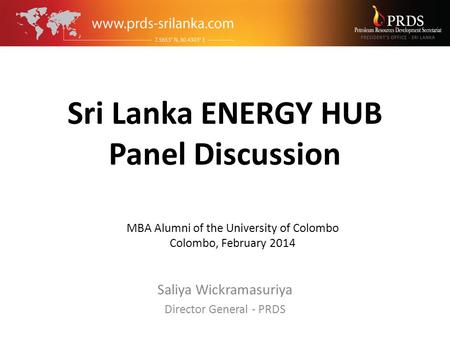 Sri Lanka ENERGY HUB Panel Discussion