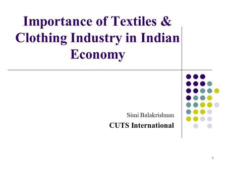 Importance of Textiles & Clothing Industry in Indian Economy