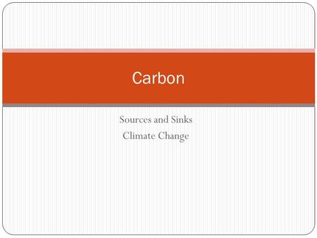 Sources and Sinks Climate Change