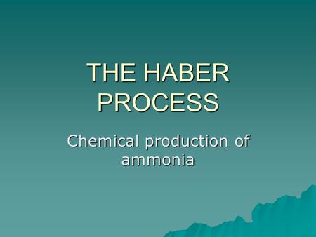 Chemical production of ammonia