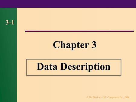 Chapter 3 Data Description