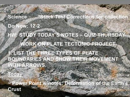 Science *Stack Test Corrections for collection