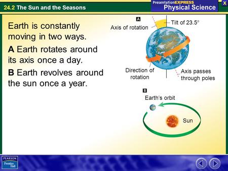 Earth is constantly moving in two ways.