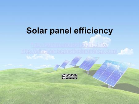 Solar panel efficiency