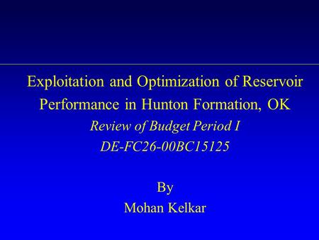 Exploitation and Optimization of Reservoir