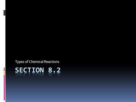 Types of Chemical Reactions. Basic Types of Reactions  The classification scheme described in this section provides an introduction to five basic types.