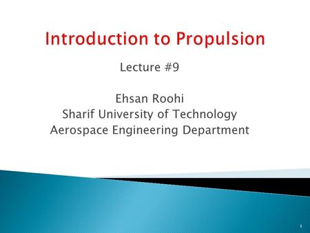 Introduction to Propulsion