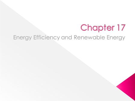 Energy Efficiency and Renewable Energy