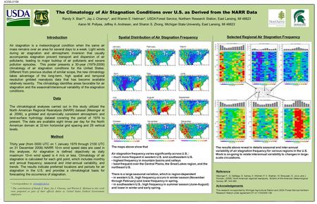 Introduction Air stagnation is a meteorological condition when the same air mass remains over an area for several days to a week. Light winds during air.