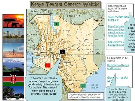 1 4 3 2 Concerned about tourism? Try these websites –  n.org.uk/  e.org/workspaces/tn cecotourismprogram /publications.