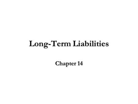 Long-Term Liabilities