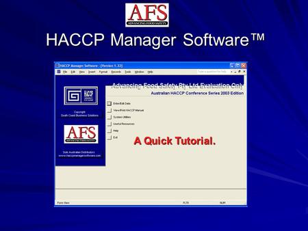 HACCP Manager Software™