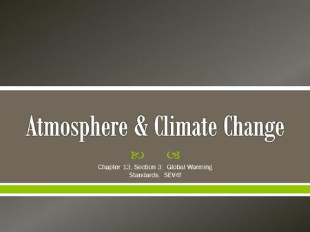 Atmosphere & Climate Change