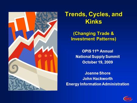 Trends, Cycles, and Kinks (Changing Trade & Investment Patterns) OPIS 11 th Annual National Supply Summit October 19, 2009 Joanne Shore John Hackworth.