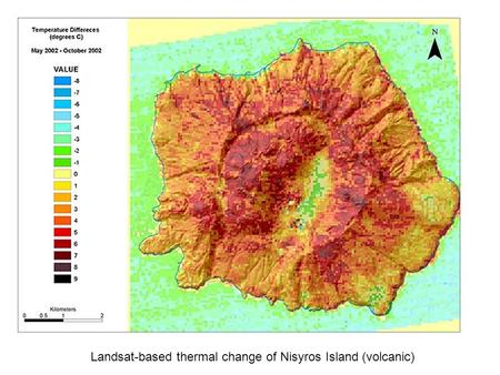 Landsat-based thermal change of Nisyros Island (volcanic)