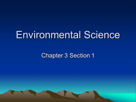 Environmental Science