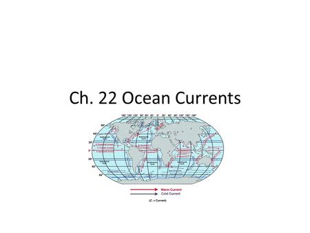 Ch. 22 Ocean Currents.