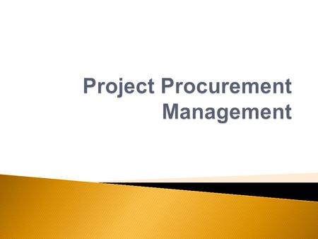 Project Procurement Management