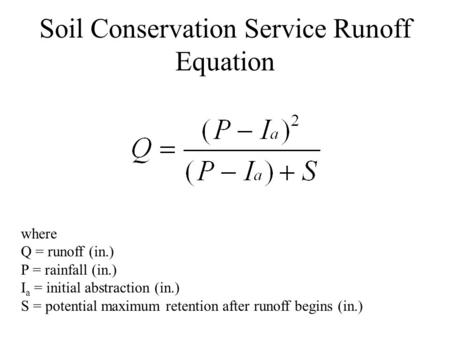 Soil Conservation Service Runoff Equation