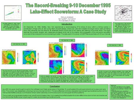 Holly A. Anderson Spring 2007 – Synoptic II Florida State University Introduction On December 10, 1995, Buffalo, New York experienced a record-breaking.