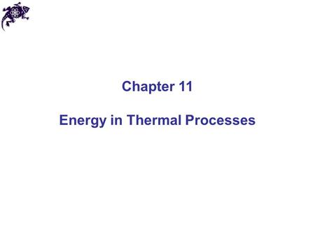 Energy in Thermal Processes