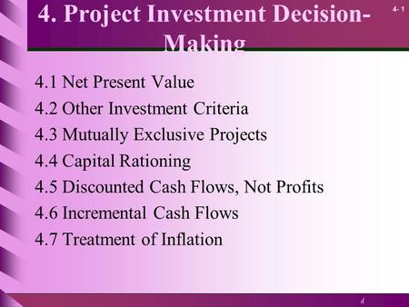 4. Project Investment Decision-Making