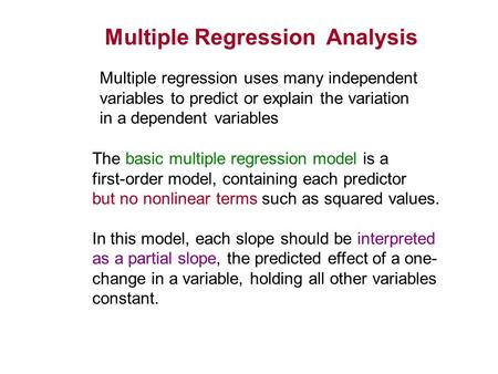 Multiple Regression Analysis